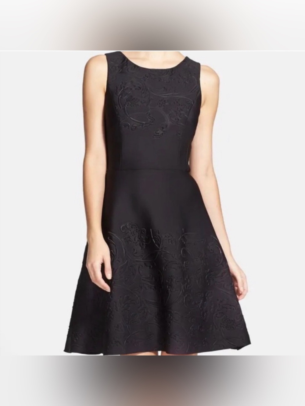 Vera Wang Fit Flare Scuba Dress